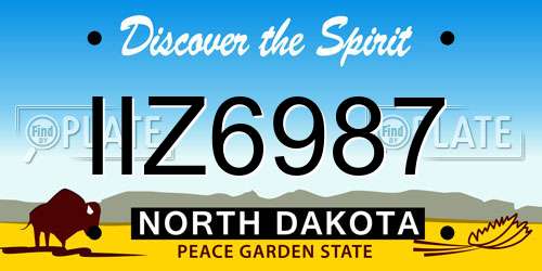 IIZ6987 North Dakota License Plate