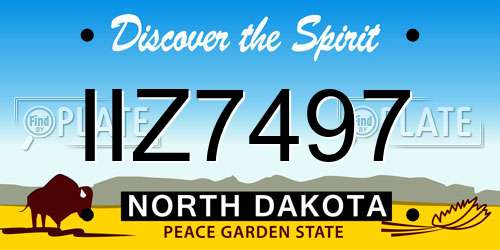 IIZ7497 North Dakota License Plate
