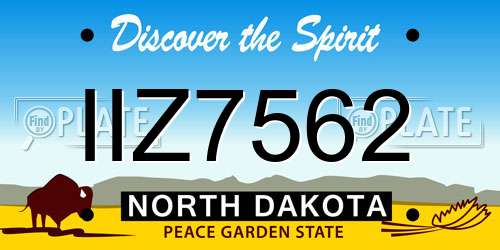 IIZ7562 North Dakota License Plate