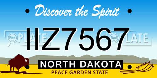 IIZ7567 North Dakota License Plate