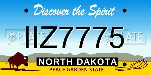 IIZ7775 North Dakota License Plate