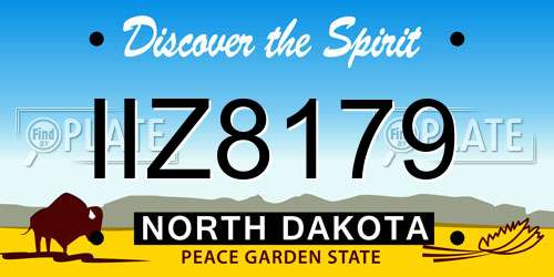 IIZ8179 North Dakota License Plate