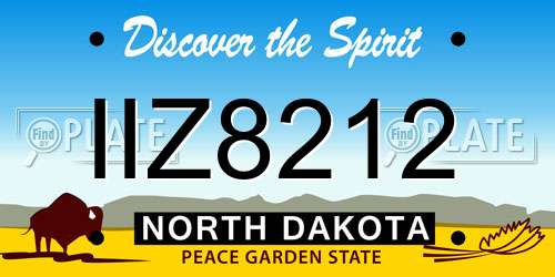 IIZ8212 North Dakota License Plate