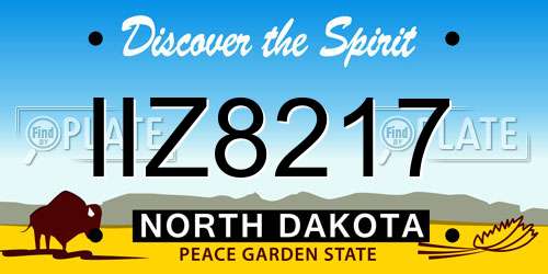 IIZ8217 North Dakota License Plate