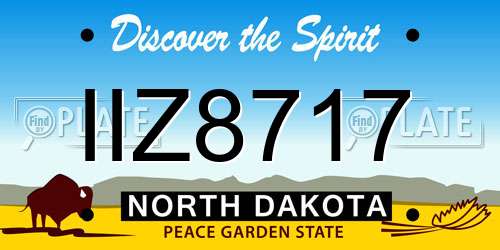 IIZ8717 North Dakota License Plate