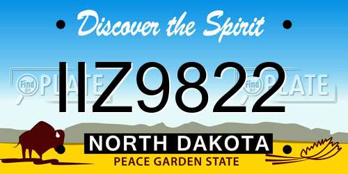 IIZ9822 North Dakota License Plate