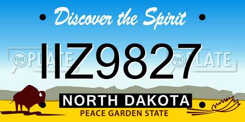 IIZ9827 North Dakota License Plate