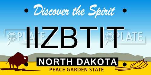 IIZBTIT North Dakota License Plate