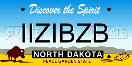 IIZIBZB North Dakota License Plate