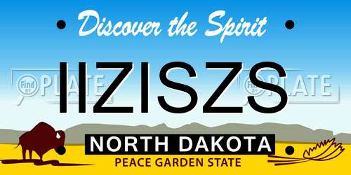 IIZISZS North Dakota License Plate