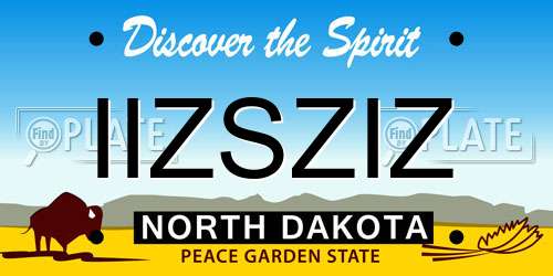 IIZSZIZ North Dakota License Plate