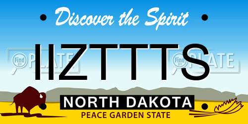 IIZTTTS North Dakota License Plate