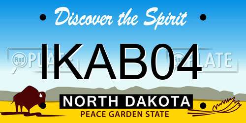 IKAB04 North Dakota License Plate