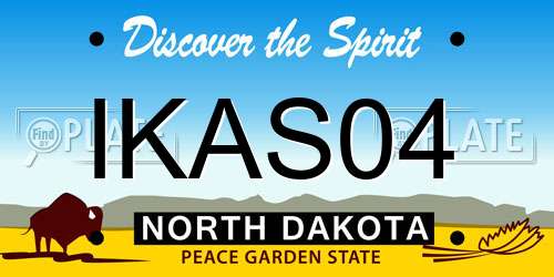 IKAS04 North Dakota License Plate