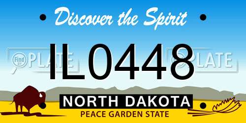 IL0448 North Dakota License Plate