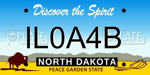 IL0A4B North Dakota License Plate