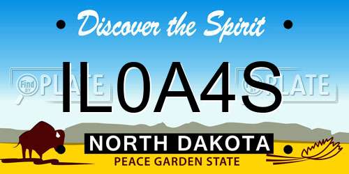 IL0A4S North Dakota License Plate