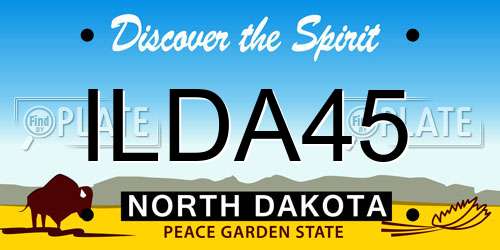 ILDA45 North Dakota License Plate