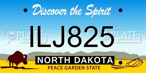ILJ825 North Dakota License Plate