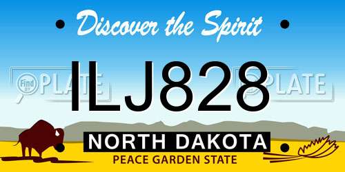 ILJ828 North Dakota License Plate