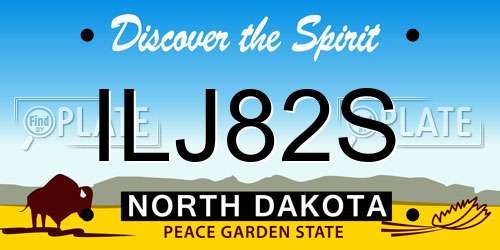 ILJ82S North Dakota License Plate