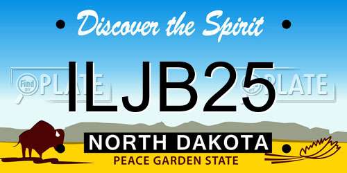 ILJB25 North Dakota License Plate