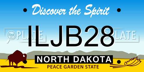 ILJB28 North Dakota License Plate