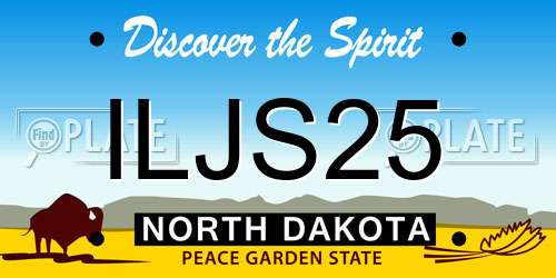 ILJS25 North Dakota License Plate