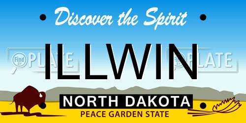 ILLWIN North Dakota License Plate