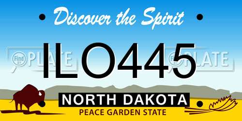 ILO445 North Dakota License Plate