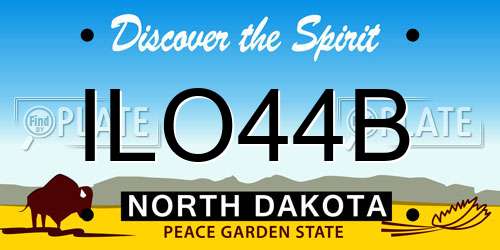 ILO44B North Dakota License Plate