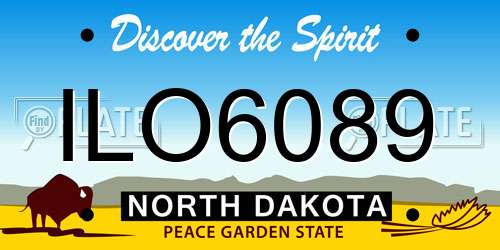 ILO6089 North Dakota License Plate
