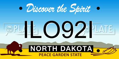 ILO92I North Dakota License Plate