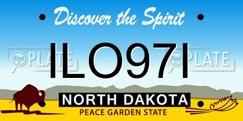 ILO97I North Dakota License Plate