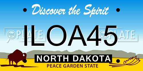 ILOA45 North Dakota License Plate