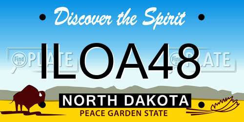 ILOA48 North Dakota License Plate
