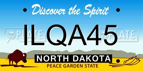 ILQA45 North Dakota License Plate