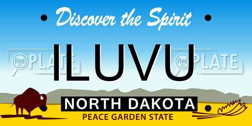 ILUVU North Dakota License Plate