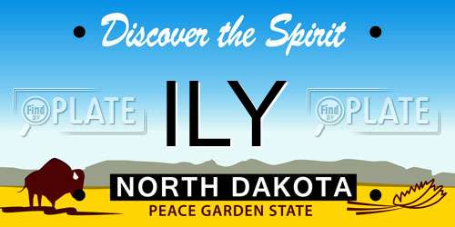 ILY North Dakota License Plate