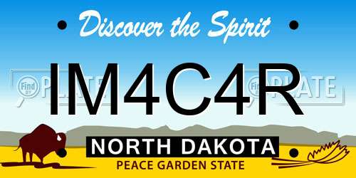 IM4C4R North Dakota License Plate