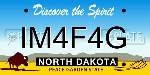 IM4F4G North Dakota License Plate