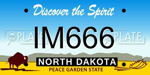 IM666 North Dakota License Plate