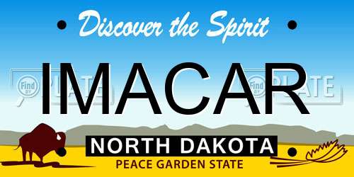 IMACAR North Dakota License Plate