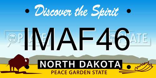 IMAF46 North Dakota License Plate