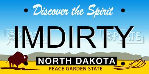 IMDIRTY North Dakota License Plate