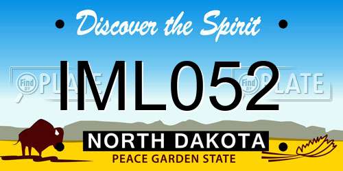 IML052 North Dakota License Plate