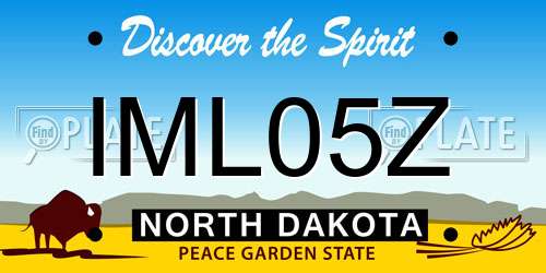 IML05Z North Dakota License Plate