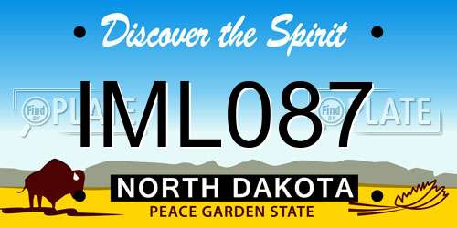 IML087 North Dakota License Plate