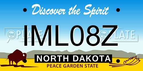 IML08Z North Dakota License Plate