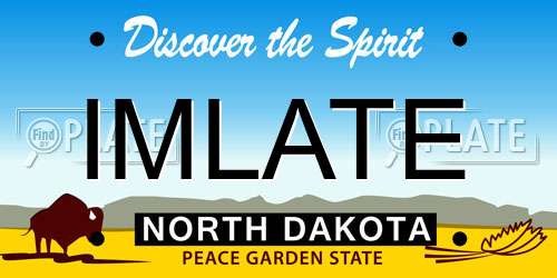 IMLATE North Dakota License Plate